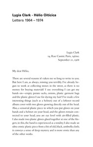 LYGIA CLARK-HELIO OITICICA. LETTERS 1964-1974
