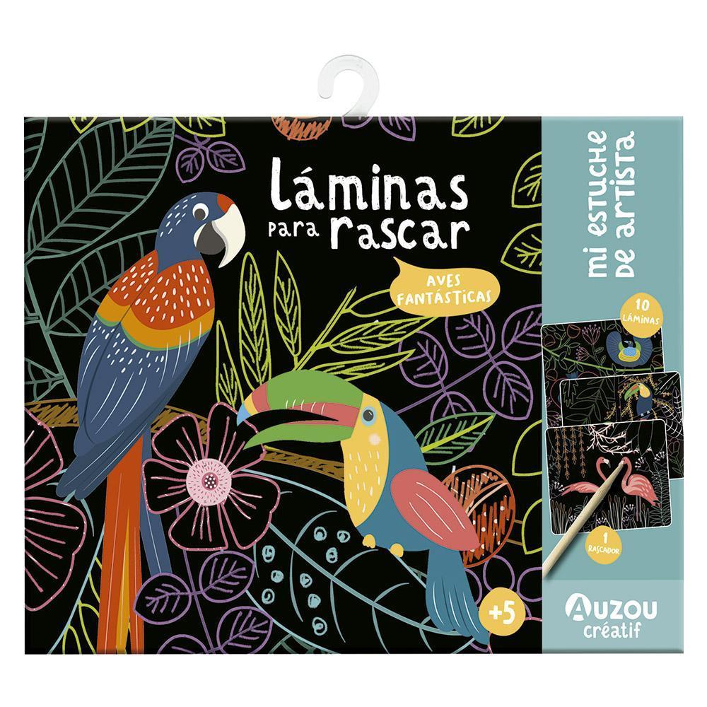 LAMINAS PARA RASCAR. PAJAROS. ESTUCHE DE ARTISTA