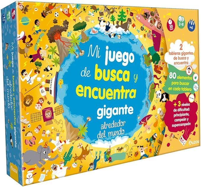 MI JUEGO DE BUSCA Y ENCUENTRA GIGANTE ALREDEDOR DEL MUNDO. JUEGO DE MESA